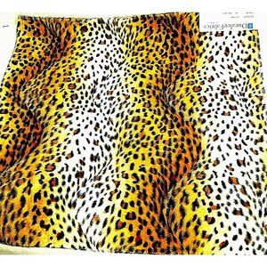 Lot of 2 Cheetah Leopard Giraffe Animal Print Designer Fabric Soft Poly 17" SQ.